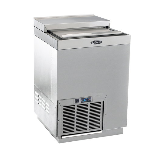 Krowne BC24-SS 24"W X 24"D Self-Contained Refrigeration Stainless Steel Exterior Flat Top Bottle Cooler