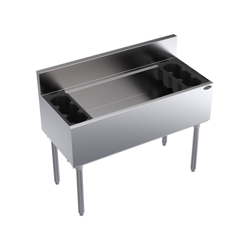 Krowne KR19-42 42"W x 19"D Stainless Steel & Galvanized Royal Series Underbar Ice Bin/Cocktail Unit