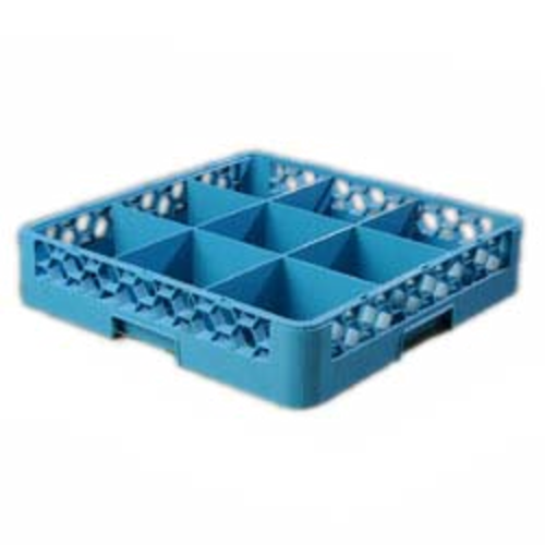 Carlisle RG914 9 Compartments Full Size Polypropylene Blue OptiClean Dishwasher Glass Rack