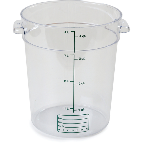 Carlisle 1076407 4 Qt. Clear Polycarbonate Round StorPlus Food Storage Container
