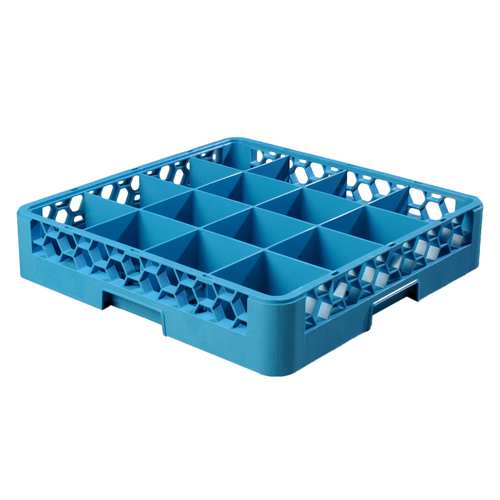 Carlisle RG1614 16 Compartments Polypropylene Blue OptiClean Dishwasher Glass Rack