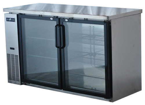 Spartan Refrigeration SSGBB-60 60.75" W Stainless Steel 2 Glass Doors Back Bar - 115 Volts