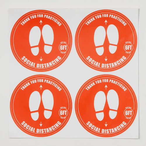 American Metalcraft DSD6 6" Dia. Round Orange Floor Decal (40 Each per Pack)