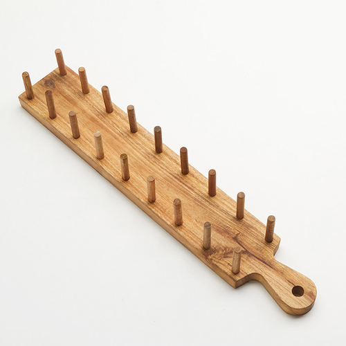 American Metalcraft THW8 16.13" x 2.75" x 2.38" Acacia Wood 8 Compartment Taco Holder