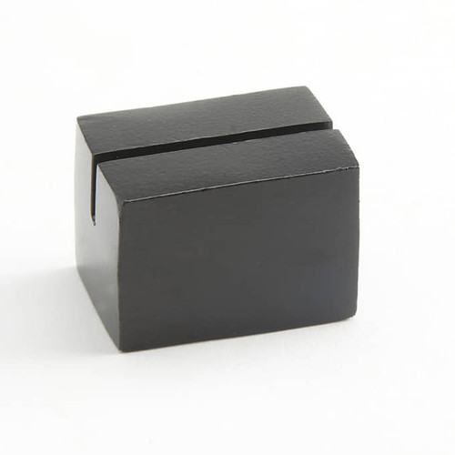 American Metalcraft BLCHR1 1.25" L x 1" W x 1" H Black Aluminum Rectangular Card Holder