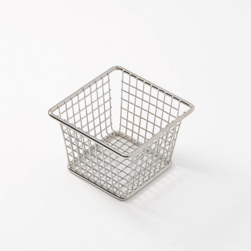 American Metalcraft FBSS44 4" L x 4" W x 3" H Stainless Steel Square Snack and Fry Basket