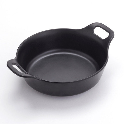American Metalcraft MCR72 7.63" Dia. Round Black Melamine Casserole
