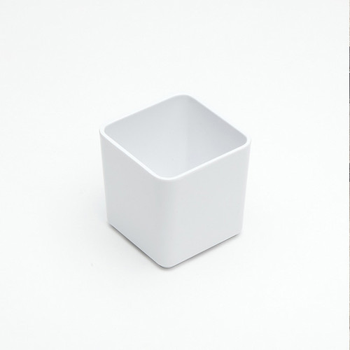 American Metalcraft 3" W x 3" D x 3" H White Melamine Jar
