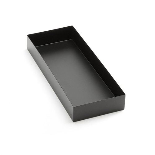 American Metalcraft MTB156 15" L x 6" W x 2" H Rectangular Break-Resistant Black Twilight Market Tray