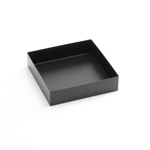 American Metalcraft SBBS 8.13" x 8.13" x 2" Black Metal Square Twilight Market Tray