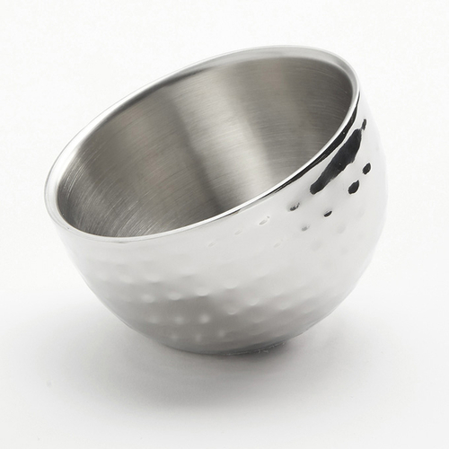 American Metalcraft HDWS5 5 Oz. Hammered Finish Double Wall Stainless Steel Angled Sauce Cup