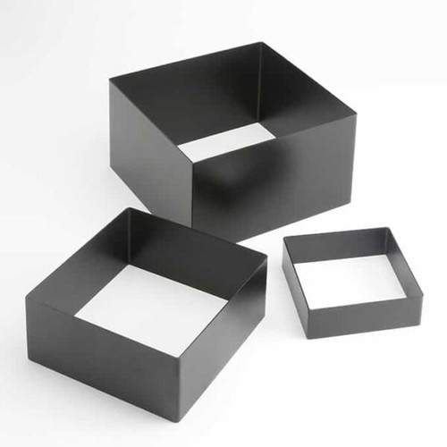 American Metalcraft RSQB2 3-Piece Square Stainless Steel Satin Black Finish Riser Set