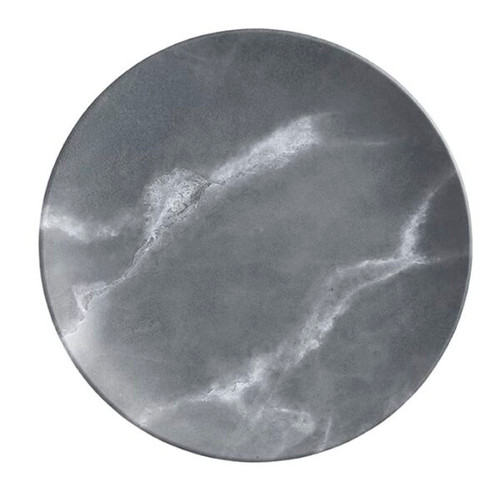 American Metalcraft MCP9GM 9" Dia. Matte Marble Grey Round Coupe Melamine Plate