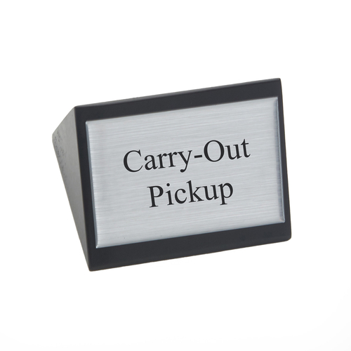 American Metalcraft SIGNCO 3" W x 1.75" H Wooden Block Double Sided Carry-Out Pickup Sign