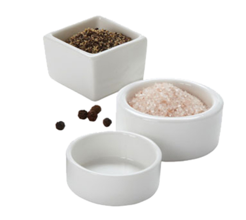 American Metalcraft PSLT17 0.5 Oz. White Porcelain Salt and Pepper Dish