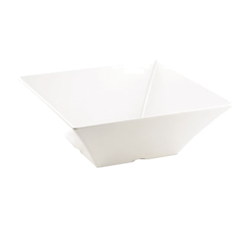 TableCraft Products MB166 13 1/4 Qt. 15 3/4" W x15 3/4" D x 6" H White Square Melamine Frostone Collection Bowl