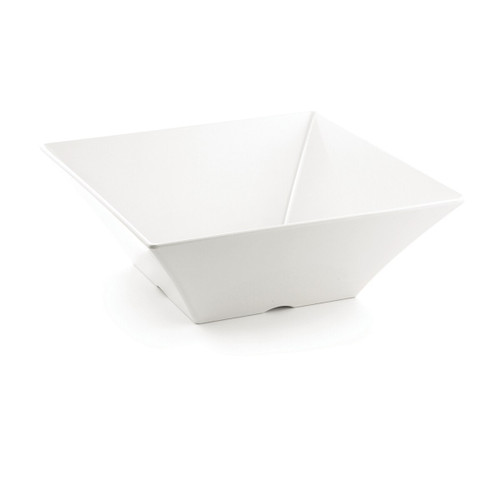 TableCraft Products MB166 13 1/4 Qt. 15 3/4" W x15 3/4" D x 6" H White Square Melamine Frostone Collection Bowl