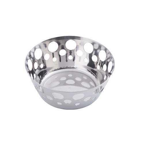 TableCraft Products 7177 7 5/8" W x 3 1/8" H Mirror Finish Stainless Steel Basket