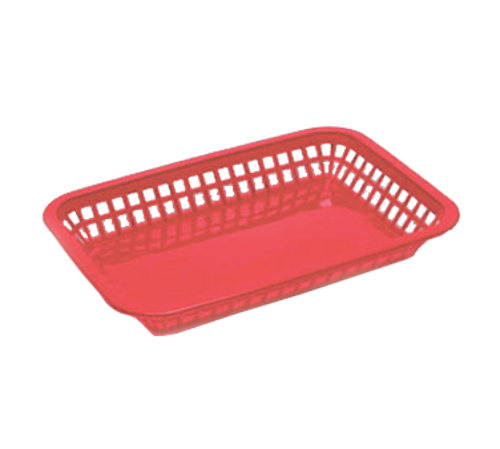 TableCraft Products 1079R 11.75" x 8.5" x 1.5" Red Rectangular Polypropylene Más Grande Platter Basket - 36/Case