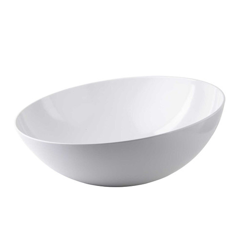 TableCraft Products M4094WH 5 Qt. 13 5/8" Dia. x 5 1/2"H White Round Melamine Sierra Melamine Collection Bowl