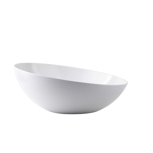 TableCraft Products M4092WH 4 Qt. 12 1/2" Dia. x 5 1/2"H White Round Melamine Sierra Melamine Collection Bowl