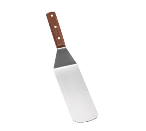 TableCraft Products 4100S 7" Rounded Stainless Steel Blade Food Turner With Wood Handle