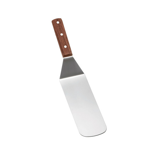TableCraft Products 4100S 7" Rounded Stainless Steel Blade Food Turner With Wood Handle