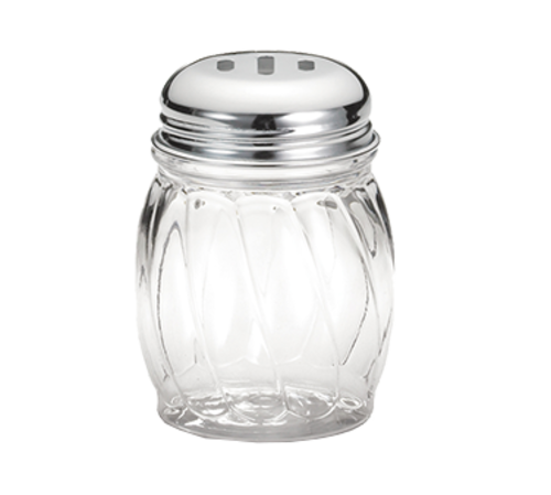 TableCraft Products P260SL 6 Oz. Chrome Plated Slotted Metal Top Swirl Polycarbonate Jar Shaker