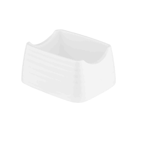 TableCraft Products 10415 4" W x 3 1/4" D x 2" H White Textured Finish Melamine Pulito Collection Sugar Packet