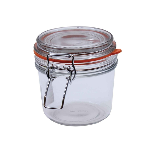 TableCraft Products CJS12 12 Oz. Glass Cash & Carry Condiment Jar Set With Clip Top Lid