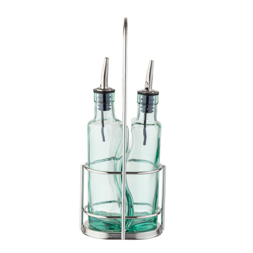 TableCraft Products 918RSN 8 1/2 Oz. Stainless Steel Pourers Gemelli Bottle Set