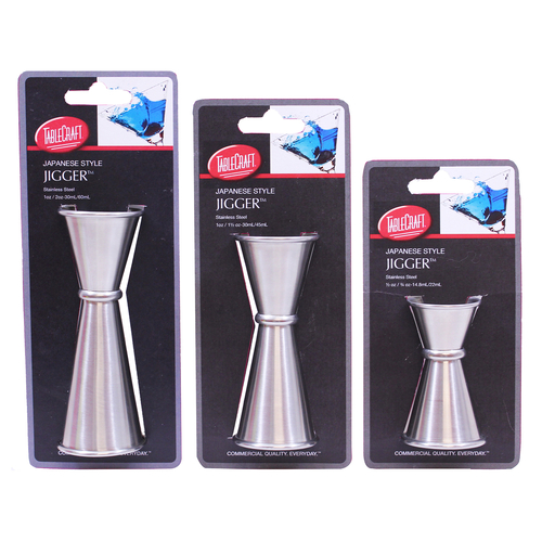 TableCraft Products JJ1205 1 Oz. & 1.5 Oz. Stainless Steel Japanese Jigger