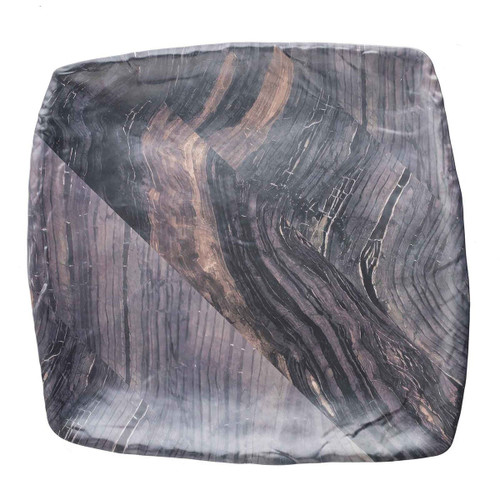 TableCraft Products 10023 15" W x 14 1/2" D Square Barnwood Pattern Melamine Serving Tray