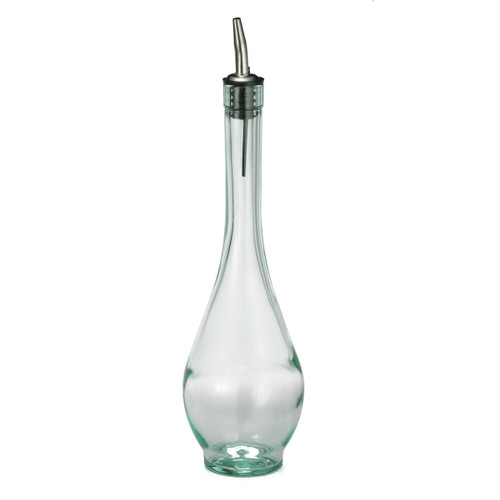 TableCraft Products H931 16 Oz. Green Tint Siena Olive Oil Glass Bottle With Stainless Steel Pourer