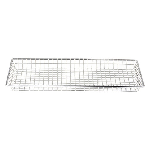 TableCraft Products 10523 14" W x 7" D x 1" H Rectangular Wire Stainless Steel Serving Basket