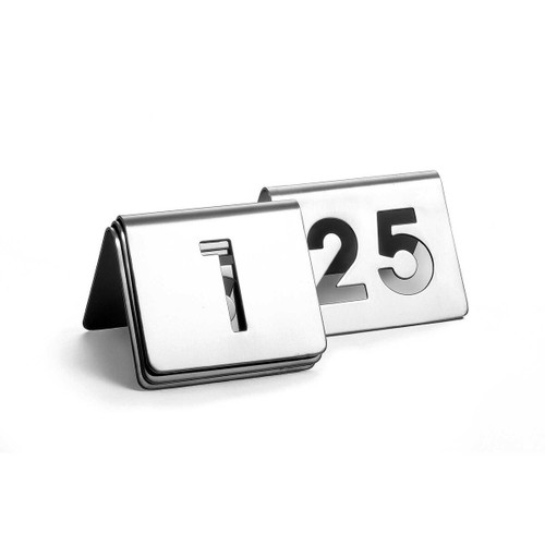 TableCraft Products TC125 2.5" W x 2" D Cut-Out Stainless Steel 1-25 Number Tent Set