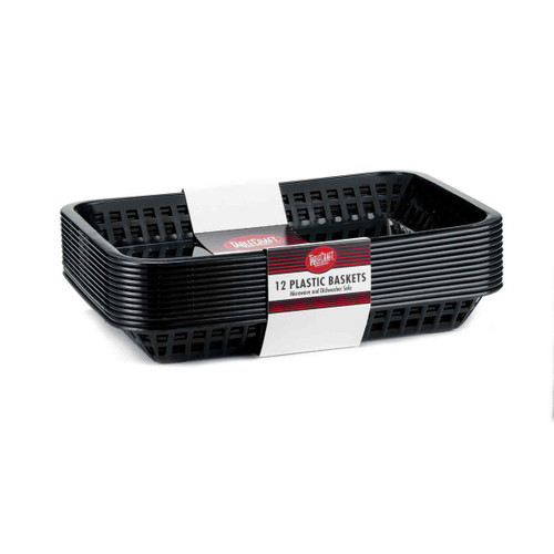 TableCraft Products C1079BK 11.75" W x 8.5" D x 1.5" H Black Polypropylene Cash & Carry Mas Grande Baskets