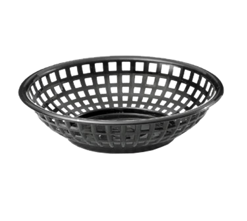 TableCraft Products 1075BK Black Round Plastic Serving Basket