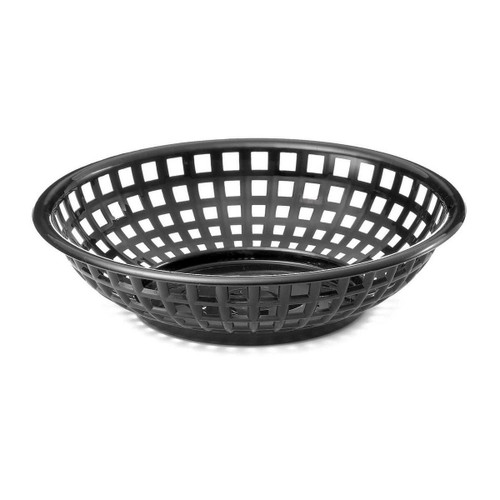 TableCraft Products 1075BK Black Round Plastic Serving Basket