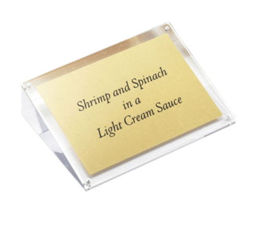 TableCraft Products ACHS46 3.87" W x 6" D x 1 0.5" H Slanted Rectangular Acrylic Magnetic Card Or Sign Holder