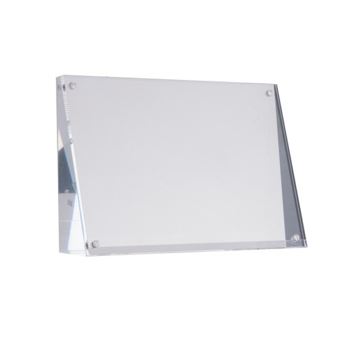 TableCraft Products ACHS46 3.87" W x 6" D x 1 0.5" H Slanted Rectangular Acrylic Magnetic Card Or Sign Holder