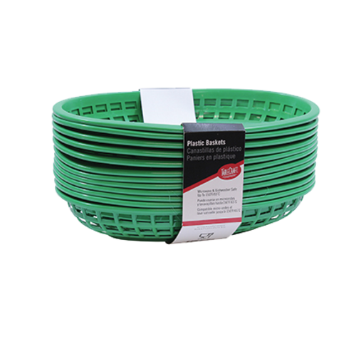 TableCraft Products C1074G 9.25" W x 6" D x 1.75" H Green Plastic Cash & Carry Classic Baskets