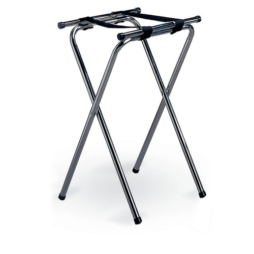TableCraft Products 24 18 1/4" W x 16 1/2" D 31 3/4" H Chrome Plated Tray Stand