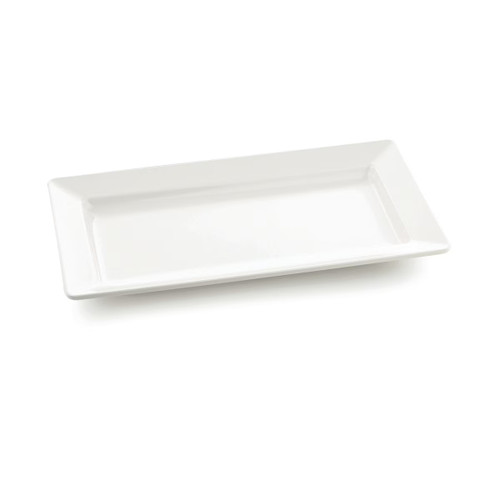 TableCraft Products M2213 22" W x 12-3/4" D White Rectangular Melamine Frostone Collection Tray