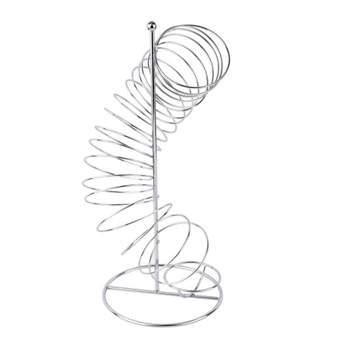 TableCraft Products FSP1507 9" W x 9" D x 18-1/2" H Vertical Spiral Metal Chrome Plated Meranda Fruit Basket