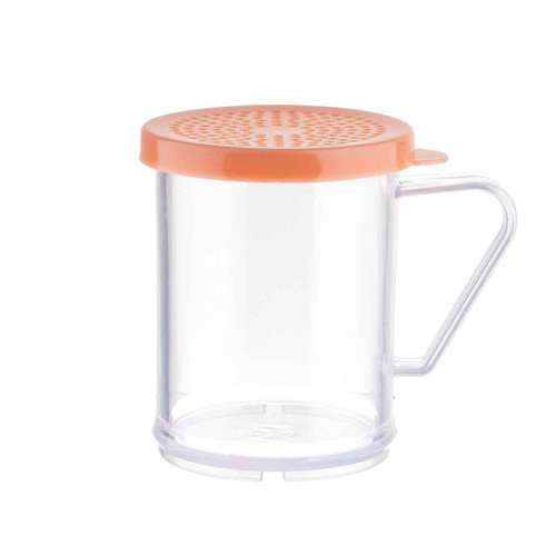 TableCraft Products 166C 10 Oz. Poly With Handle & Rose Snap Tight Plastic Dredge/Shaker For Medium Ground Spices - 12/Case