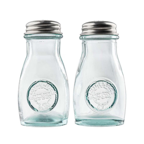 TableCraft Products 6619 12 Oz. Green Tint Glass Bottles Authentic Collection Oil & Vinegar Dispensers