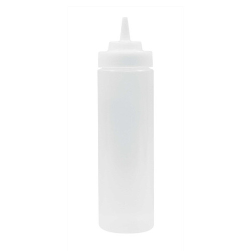 TableCraft Products 32563C 24 oz Clear Wide Cone Squeeze Bottle - 12/Case