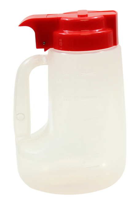 TableCraft Products PP32R 32 Oz. Clarified Polypropylene Red Option Dispenser
