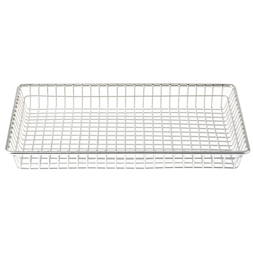 TableCraft Products 10524 12" x 8" x 1 1/2" Rectangular Wire Stainless Steel Serving Basket